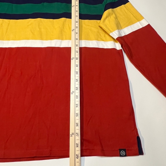 Marks & Spencer M&S Sweater Top Mens Retro Colorblock Striped Cotton Denim - Picture 8 of 16